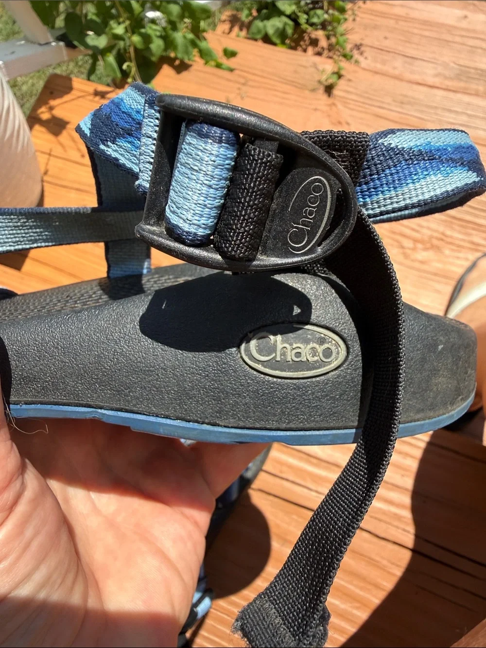 Chaco Men’s 8 Blue Black Z/Strap Sport Sandals Vibram Sole Adjustable